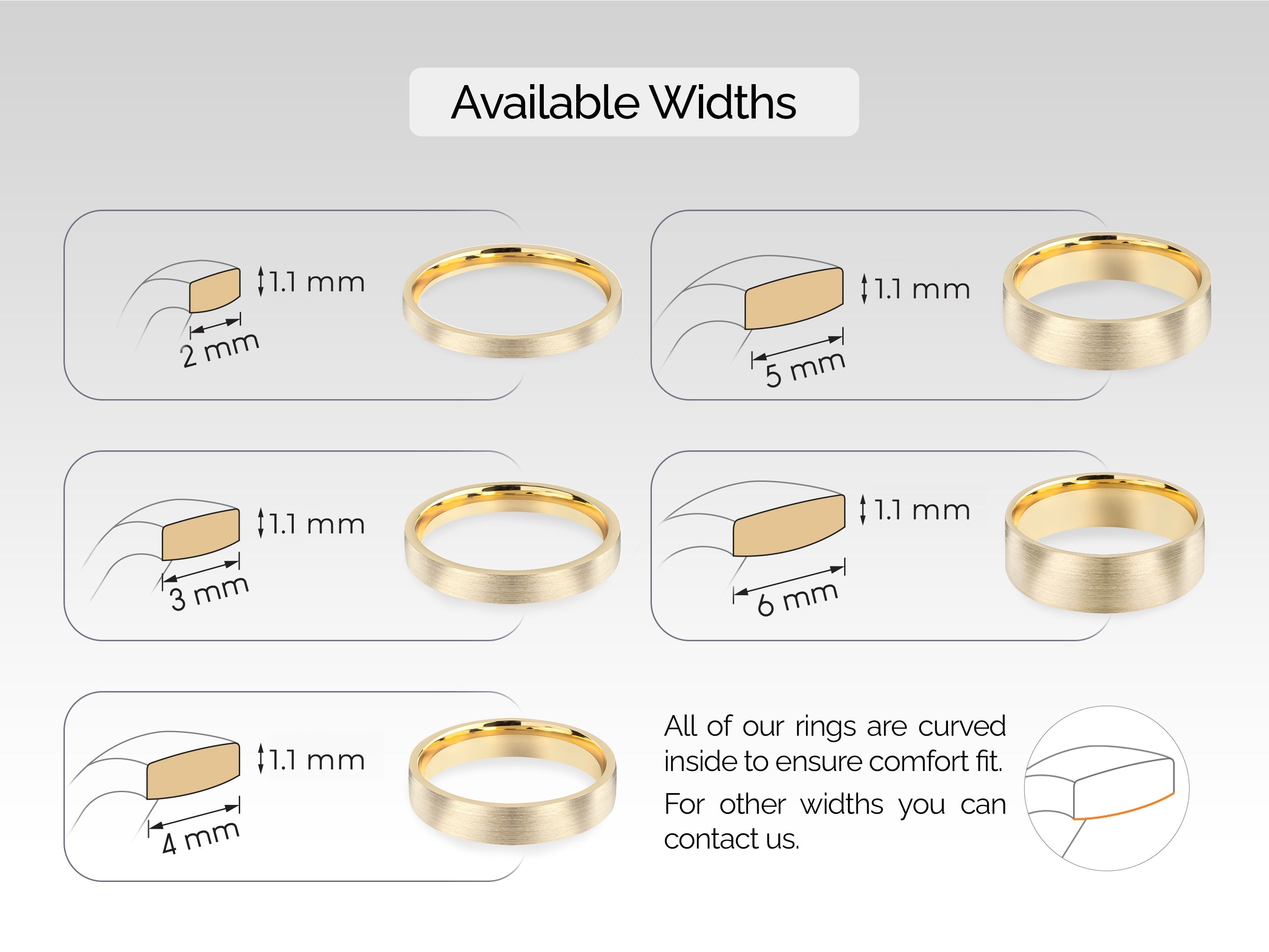 2mm Classic Flat Wedding Band - Matte Brushed