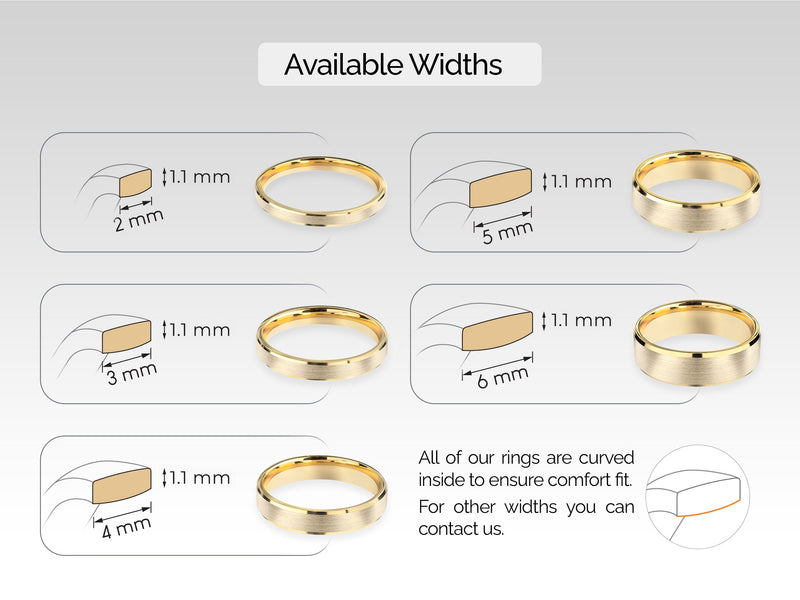 6mm Beveled Edge Wedding Band - Matte Brushed
