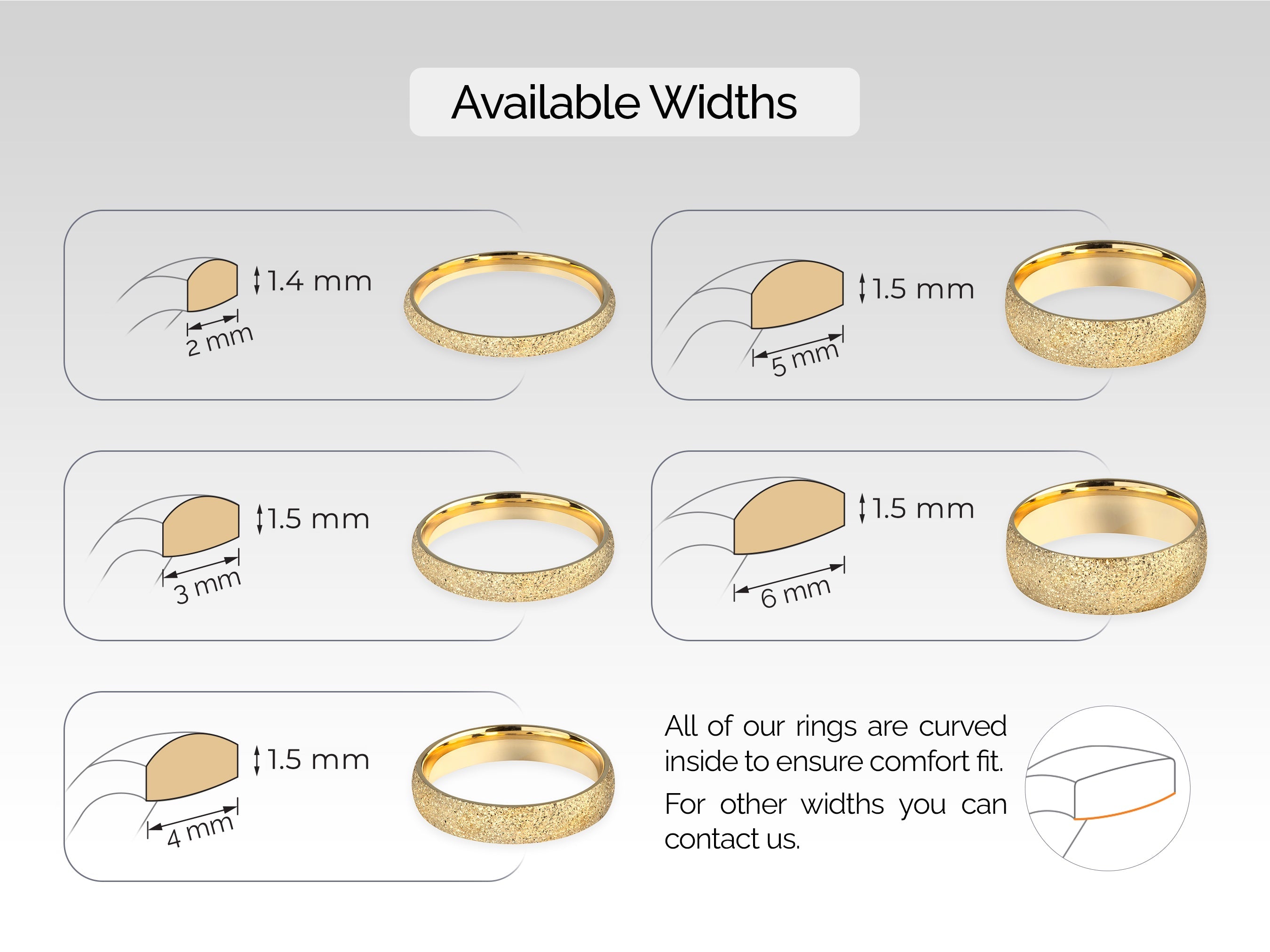 3mm Classic Dome Wedding Band with Stardust Finish