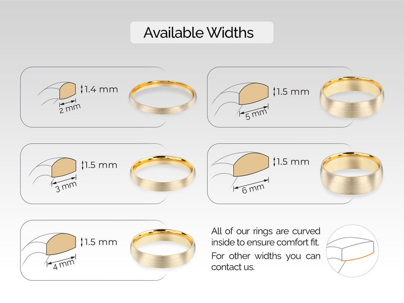 5mm Classic Dome Wedding Band - Matte Brushed