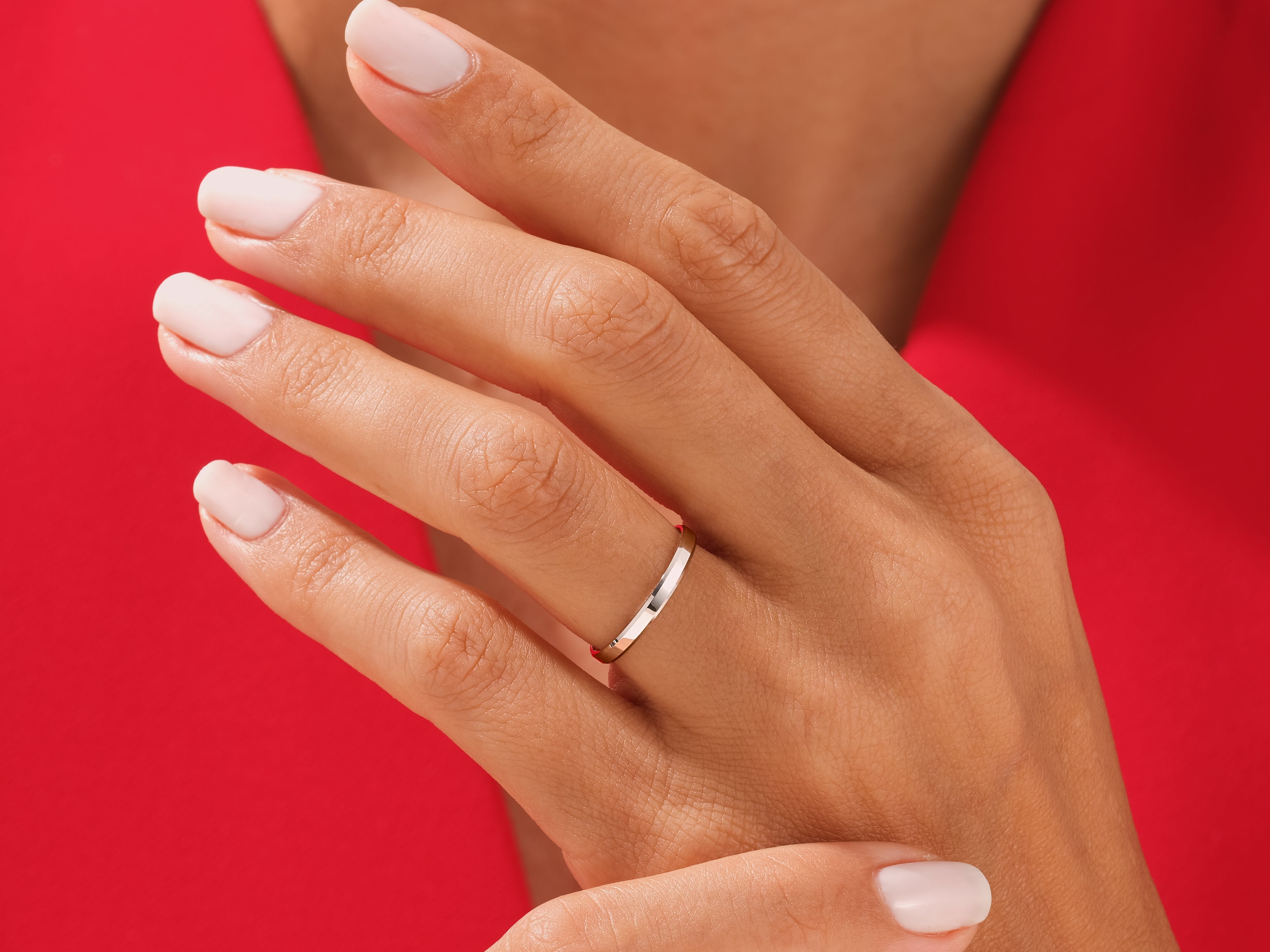 2mm Beveled Edge Wedding Band