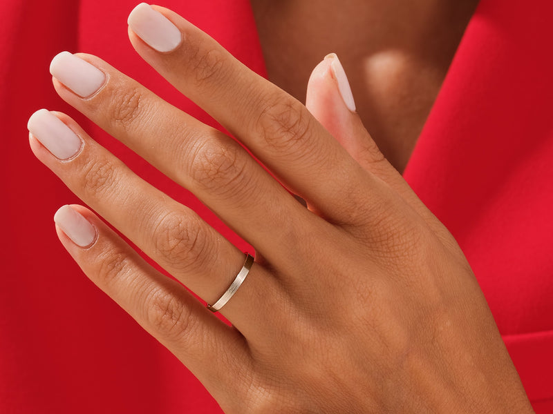 2mm Classic Flat Wedding Band - Matte Brushed