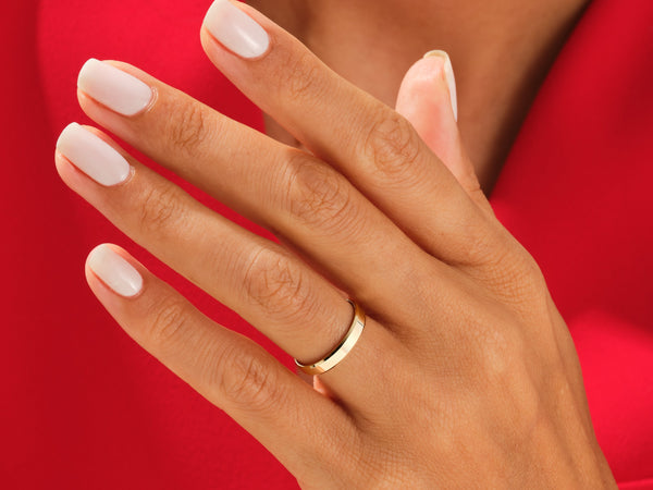 3mm Beveled Edge Wedding Band