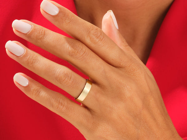 5mm Classic Flat Wedding Band - Matte Brushed