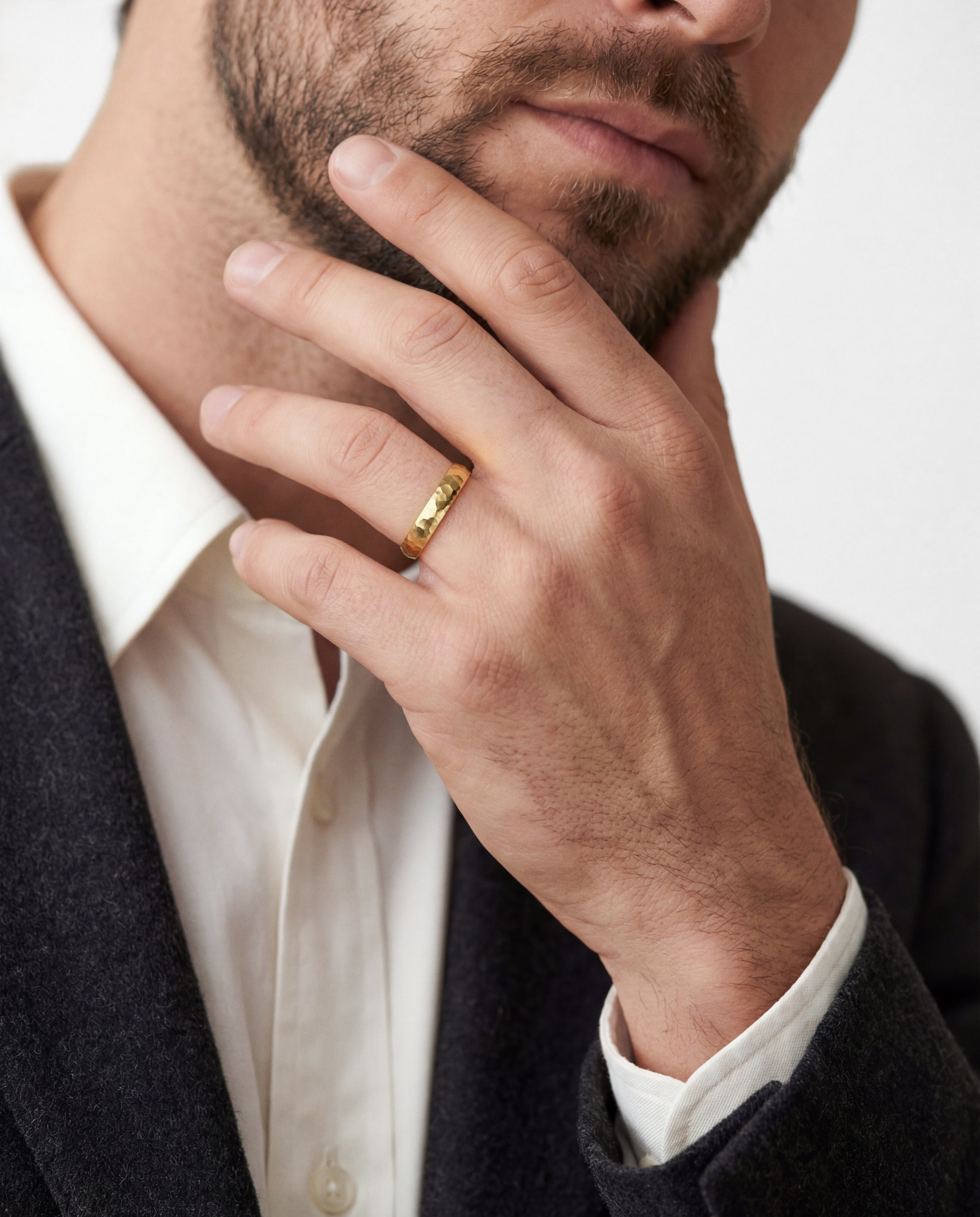 4mm Hammered Dome Men's Wedding Band