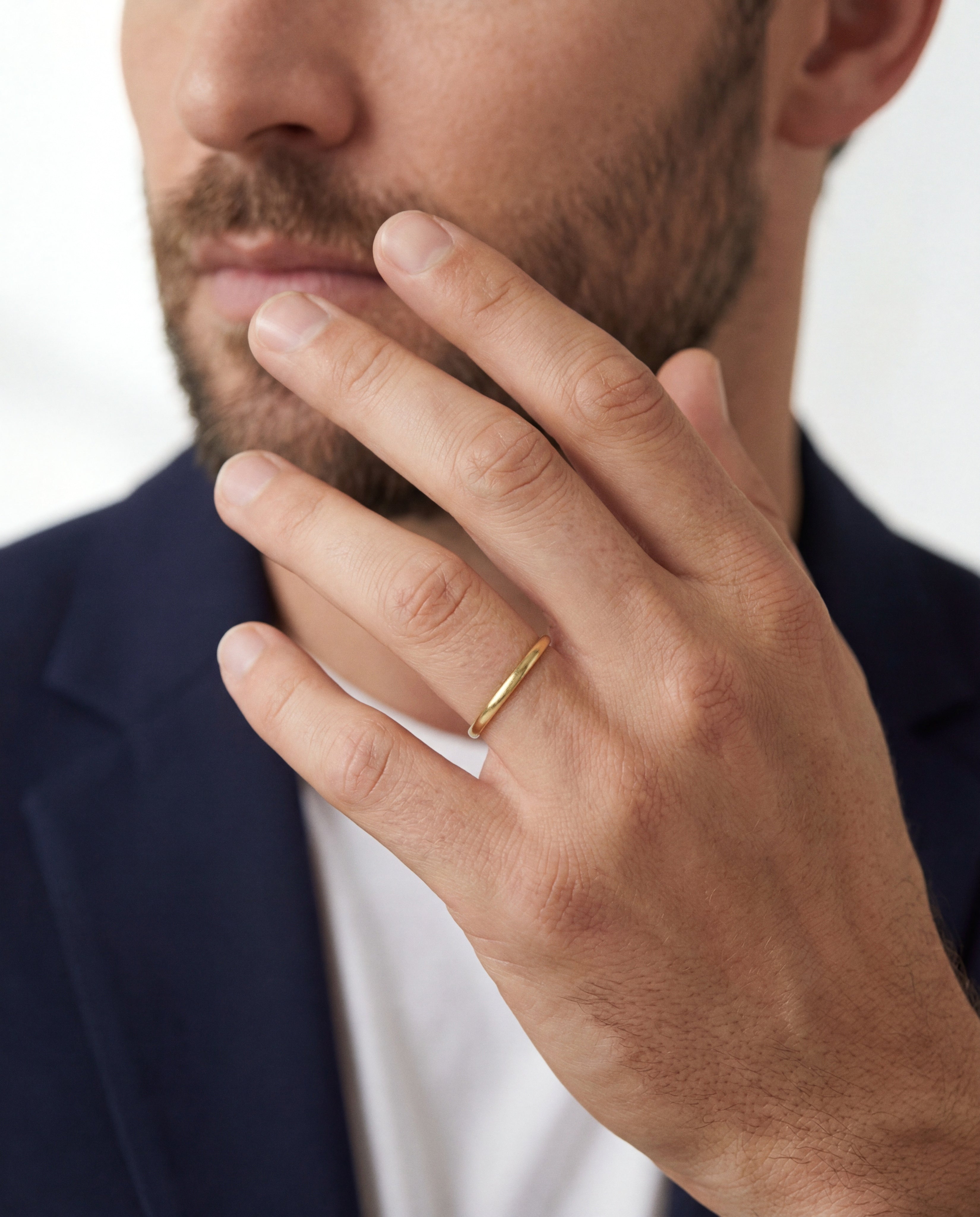 2mm Classic Dome Men's Wedding Band - Matte Brushed