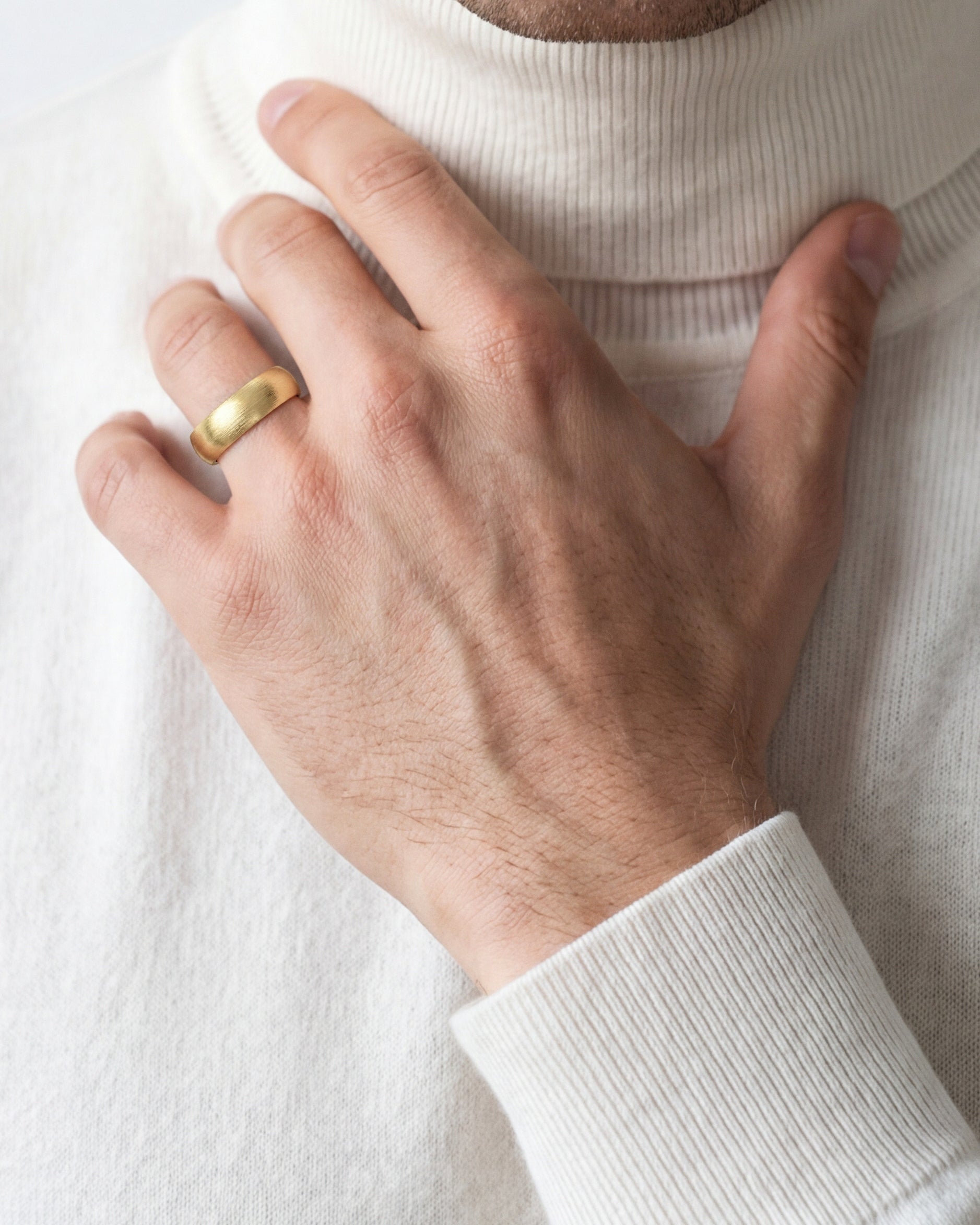 8mm Classic Dome Wedding Band - Matte Brushed