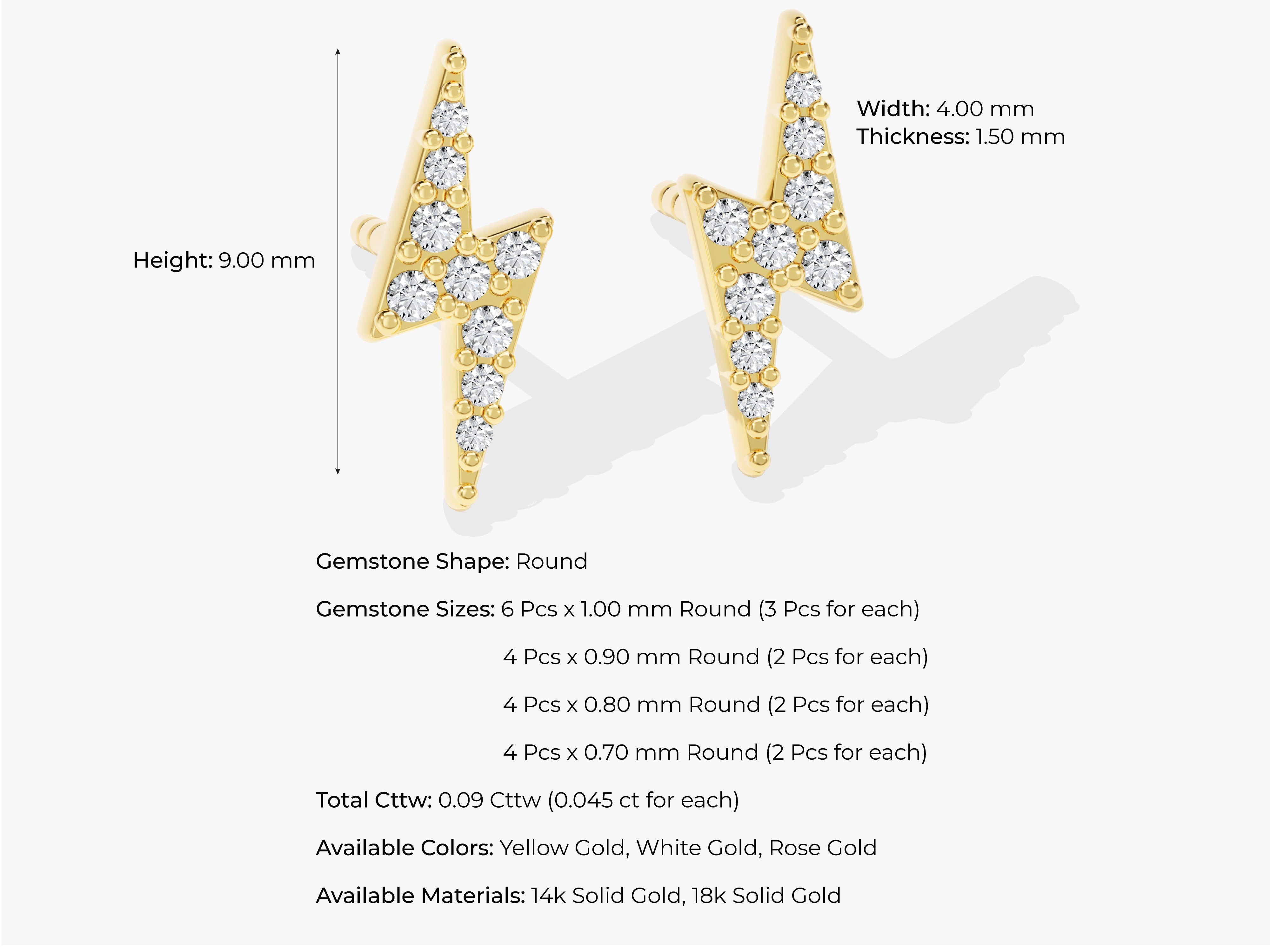 Lightning Stud Earrings