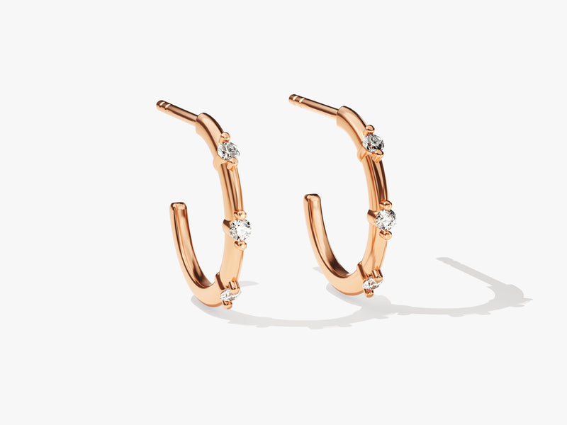 Prong Set Hoop Earrings