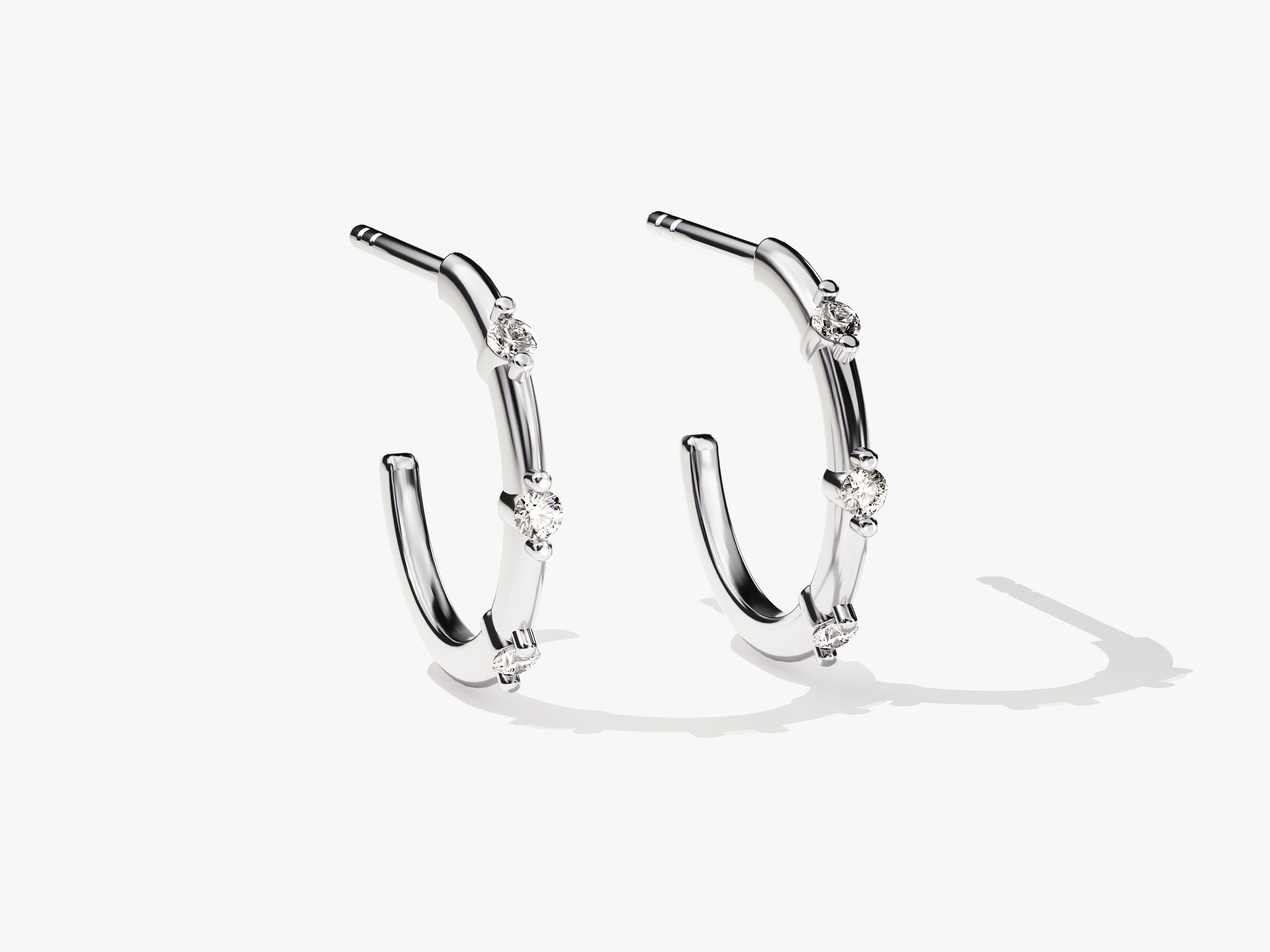 Prong Set Hoop Earrings