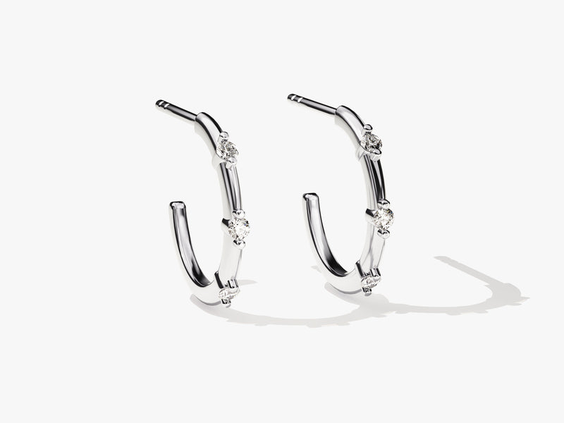 Prong Set Hoop Earrings