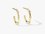 Prong Set Hoop Earrings