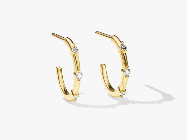Prong Set Hoop Earrings