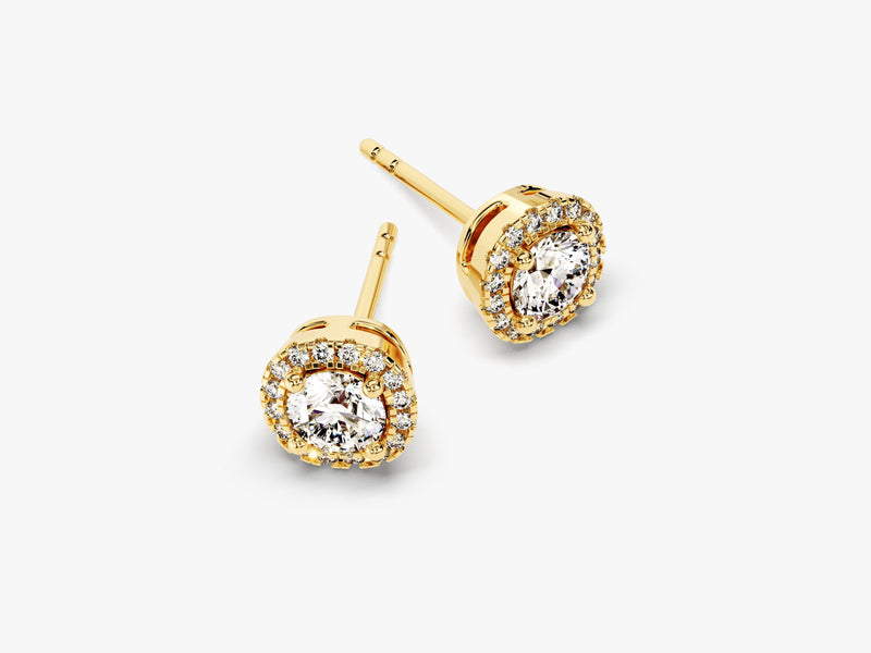 Round Halo Stud Earrings (0.66 ct tw)