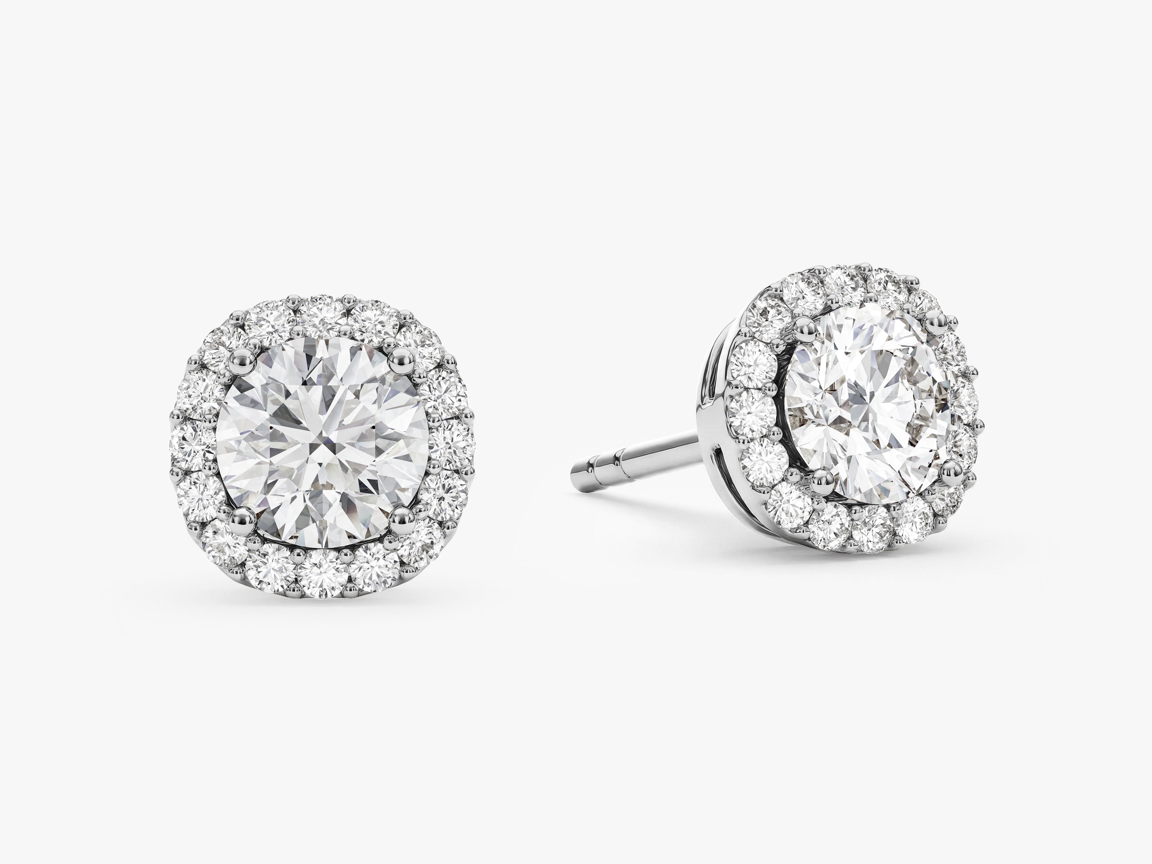 Round Halo Stud Earrings (0.66 ct tw)