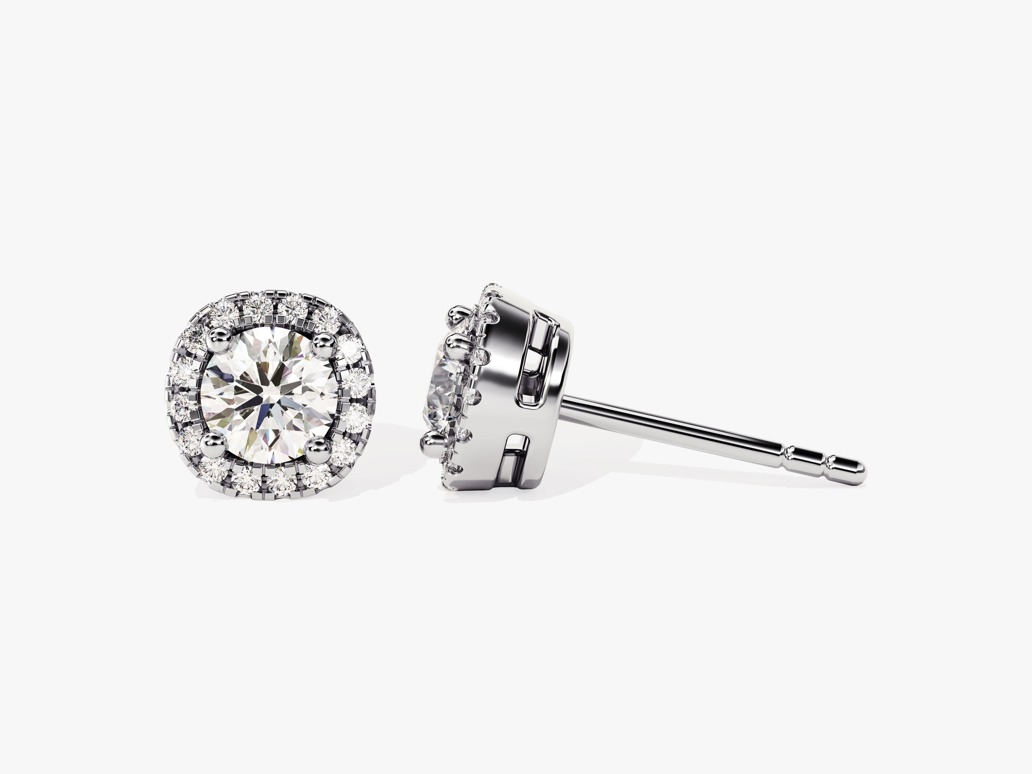 Round Halo Stud Earrings (0.66 ct tw)