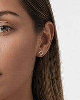 Open Heart Stud Earrings