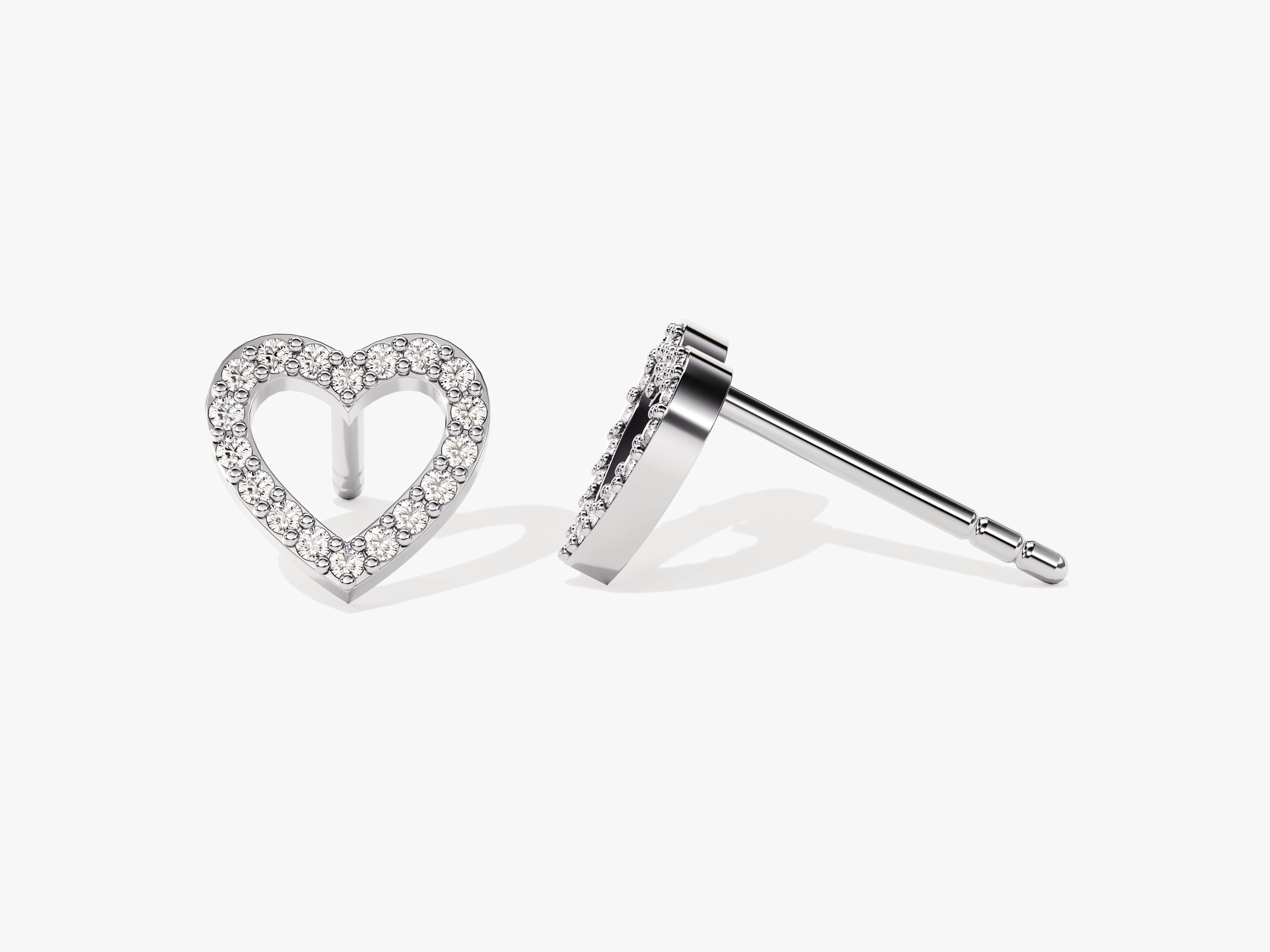 Open Heart Stud Earrings