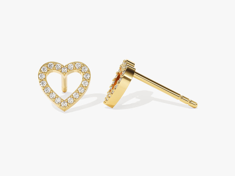 Open Heart Stud Earrings
