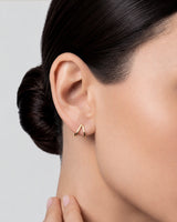 Dual Plain Huggie Earrings