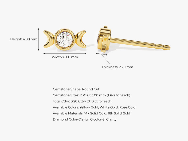 Phases of the Moon Stud Earrings