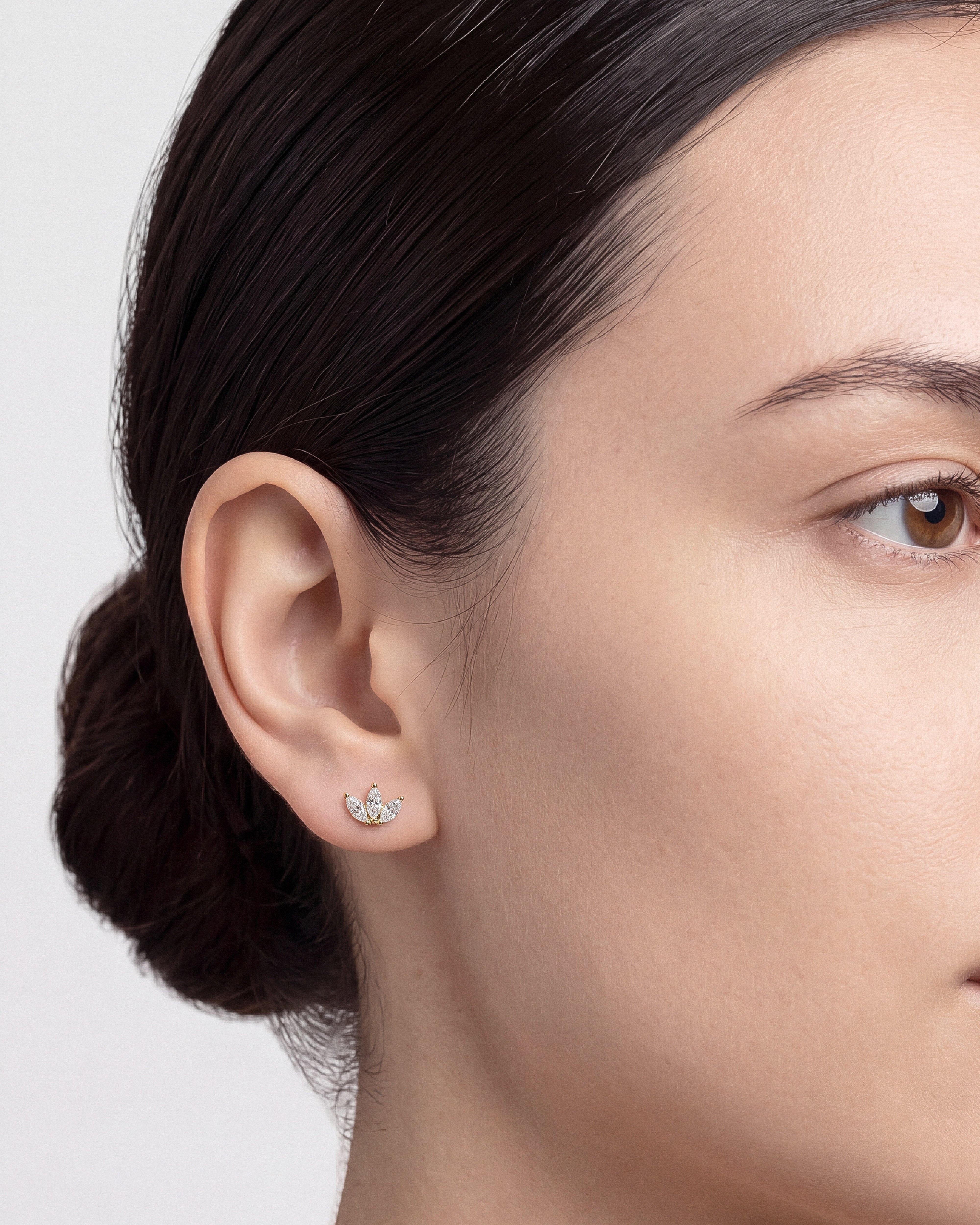 Marquise Crown Stud Earrings