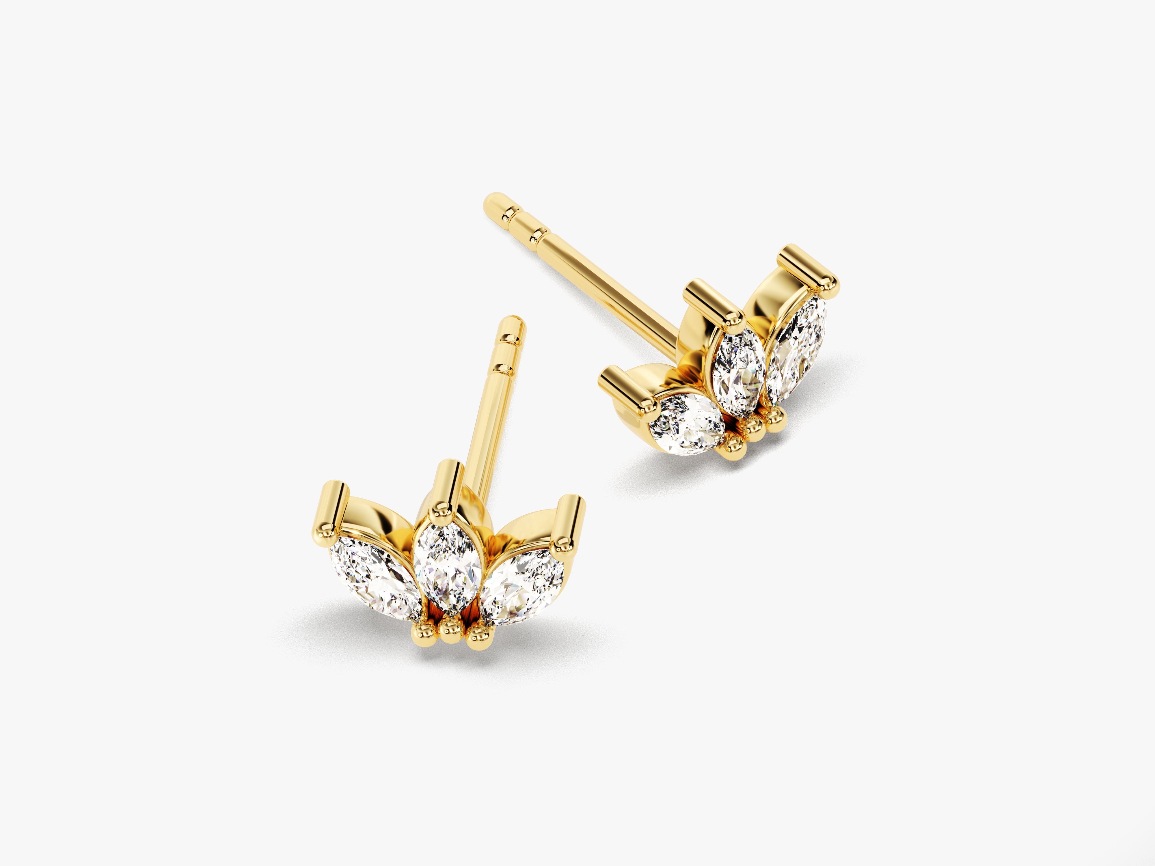Marquise Crown Stud Earrings