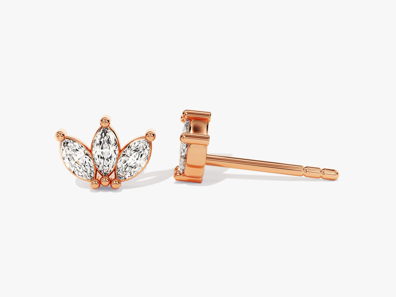 Marquise Crown Stud Earrings