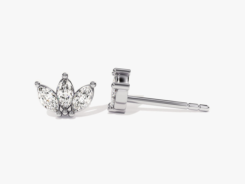 Marquise Crown Stud Earrings
