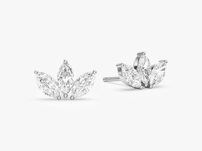 Marquise Crown Stud Earrings