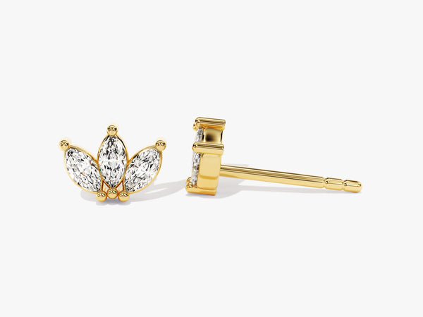 Marquise Crown Stud Earrings