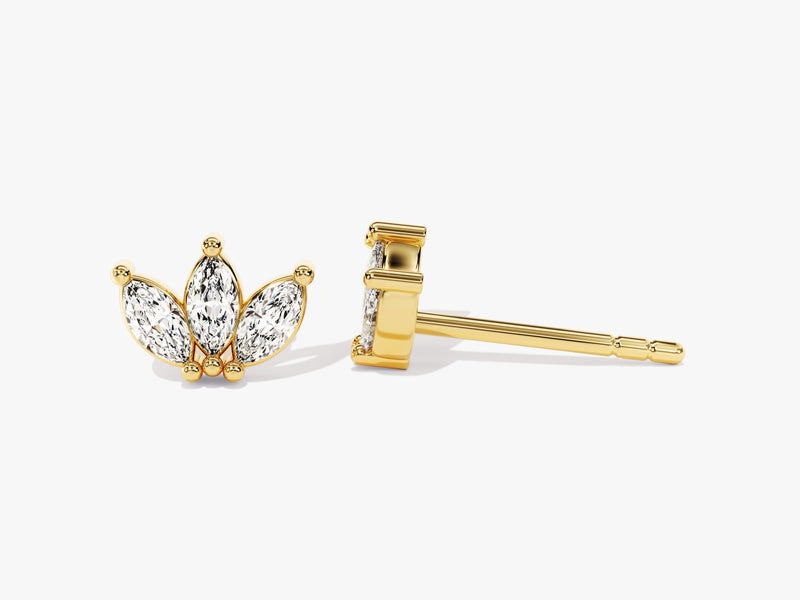 Marquise Crown Stud Earrings