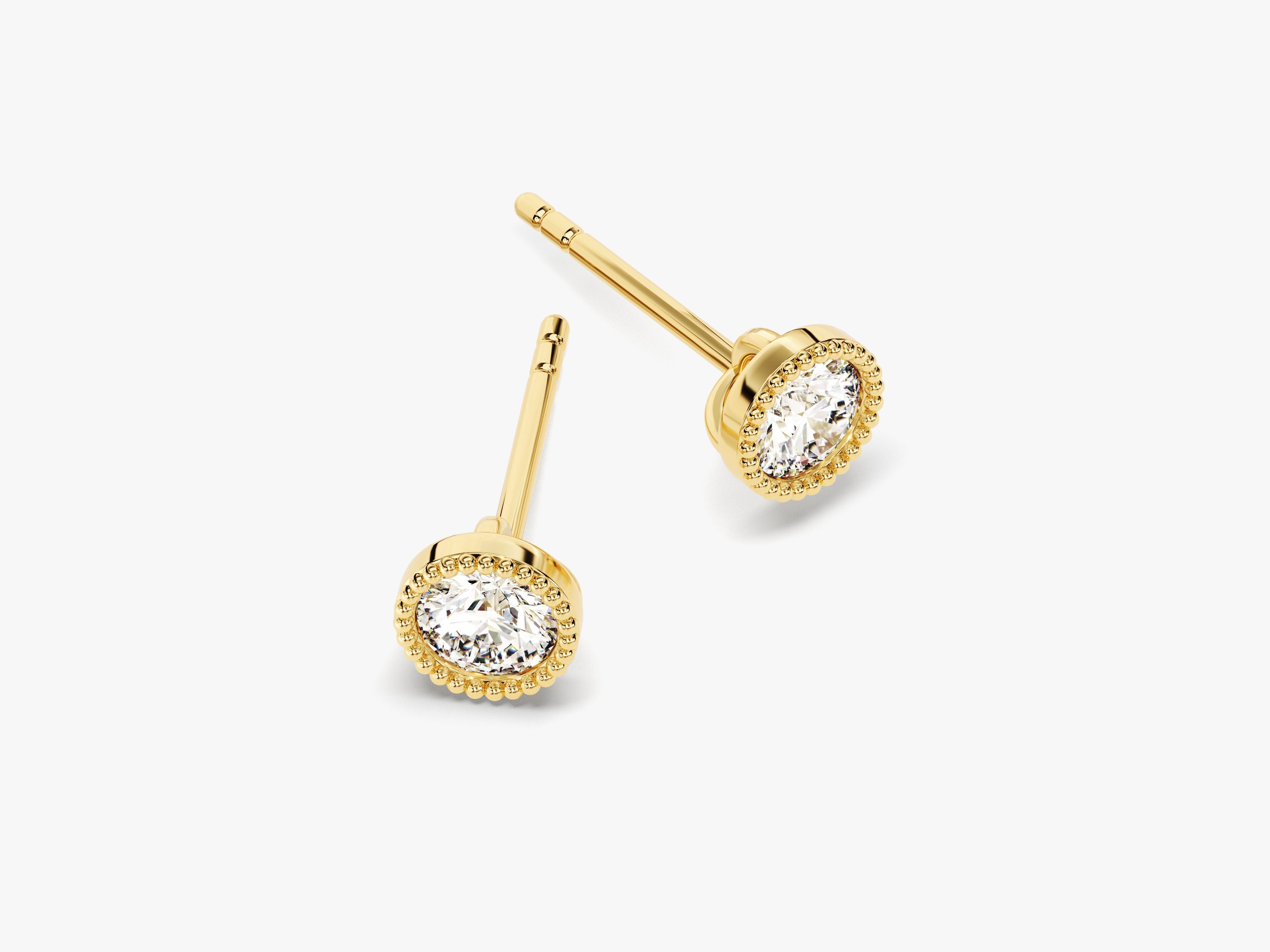 Milgrain Bezel Stud Earrings (0.50 ct tw)