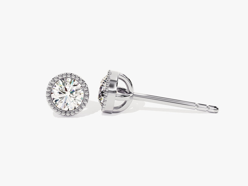 Milgrain Bezel Stud Earrings (0.50 ct tw)