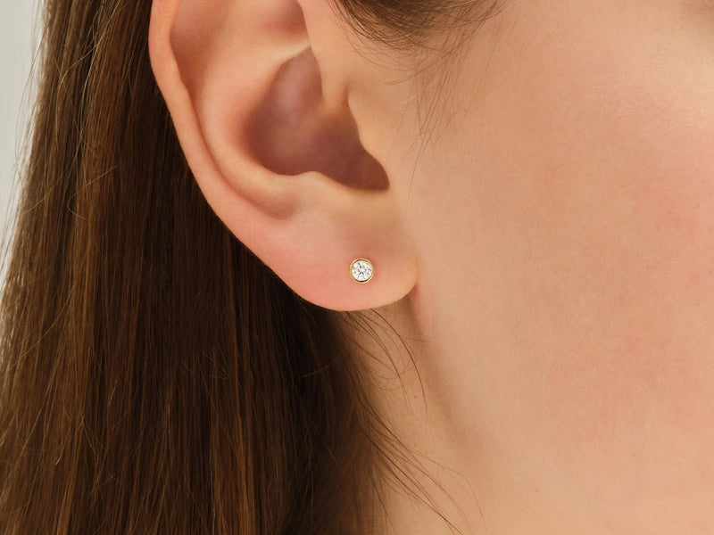 Bezel Set Stud Earrings (0.20 ct tw)