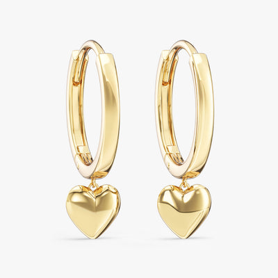 Heart Dangle Huggie Earrings