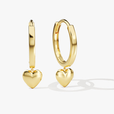Heart Dangle Huggie Earrings