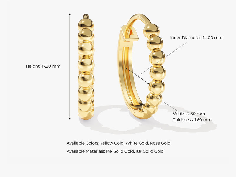 Bold Beaded Huggie Earrings