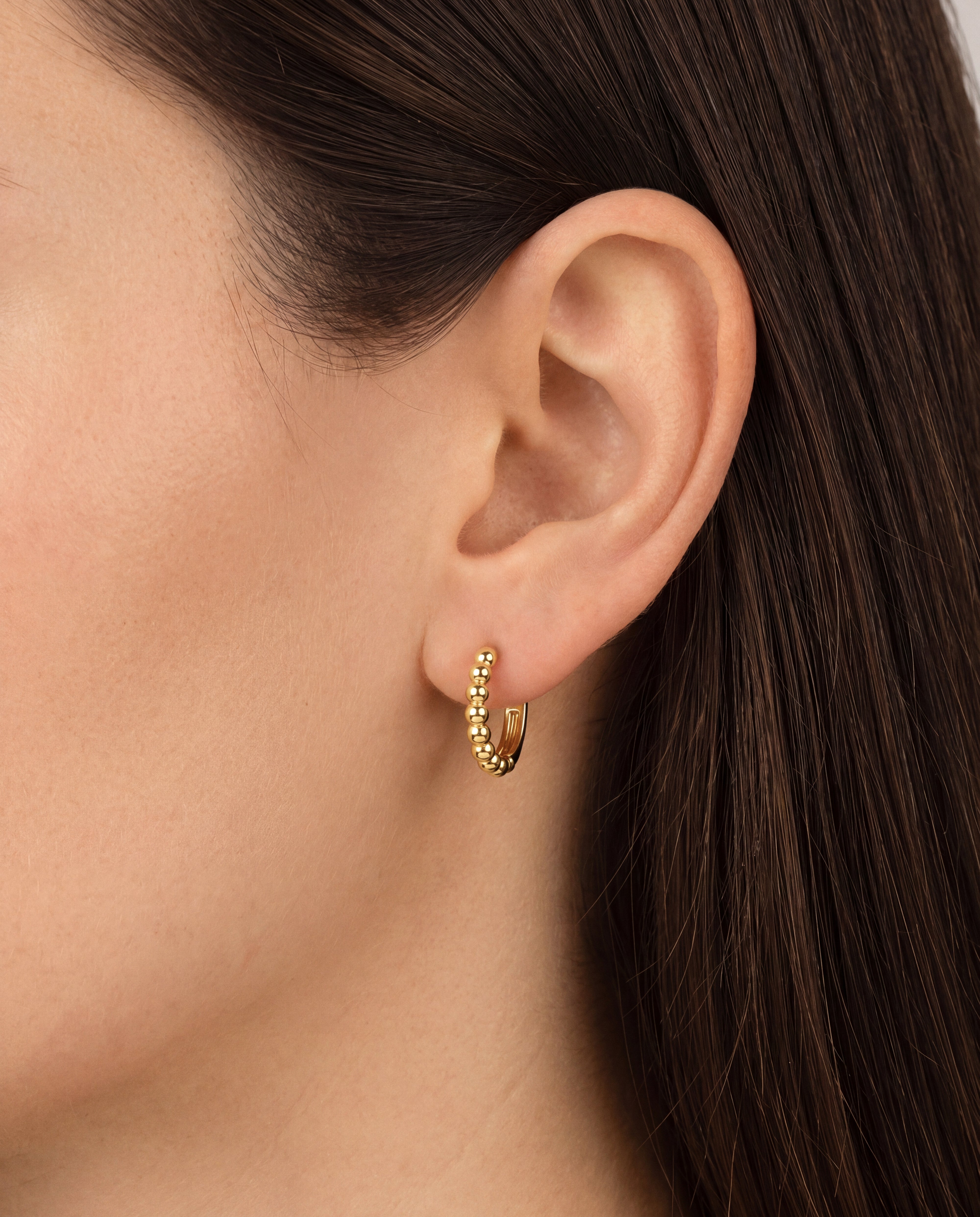 Bold Beaded Huggie Earrings