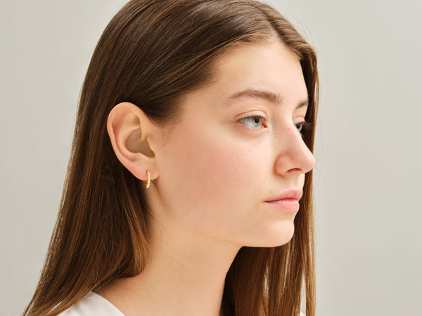 Bold Beaded Huggie Earrings