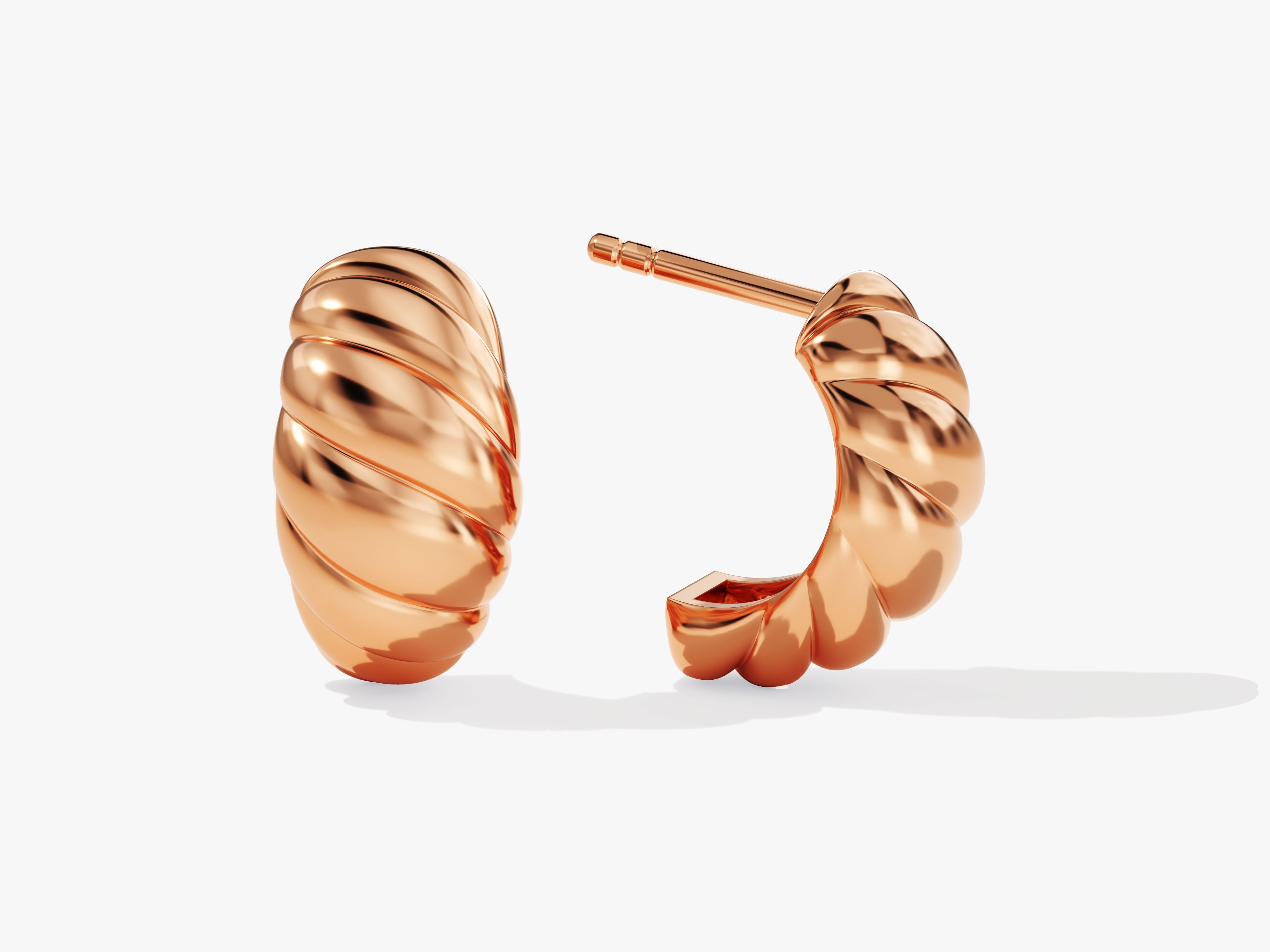 Bold Croissant Dome Huggie Earrings
