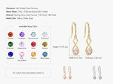 Infinity Birthstone Drop Earrings