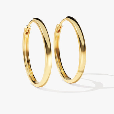 Large Plain Hoop Earrings