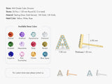 Birthstone Initial Stud Earrings