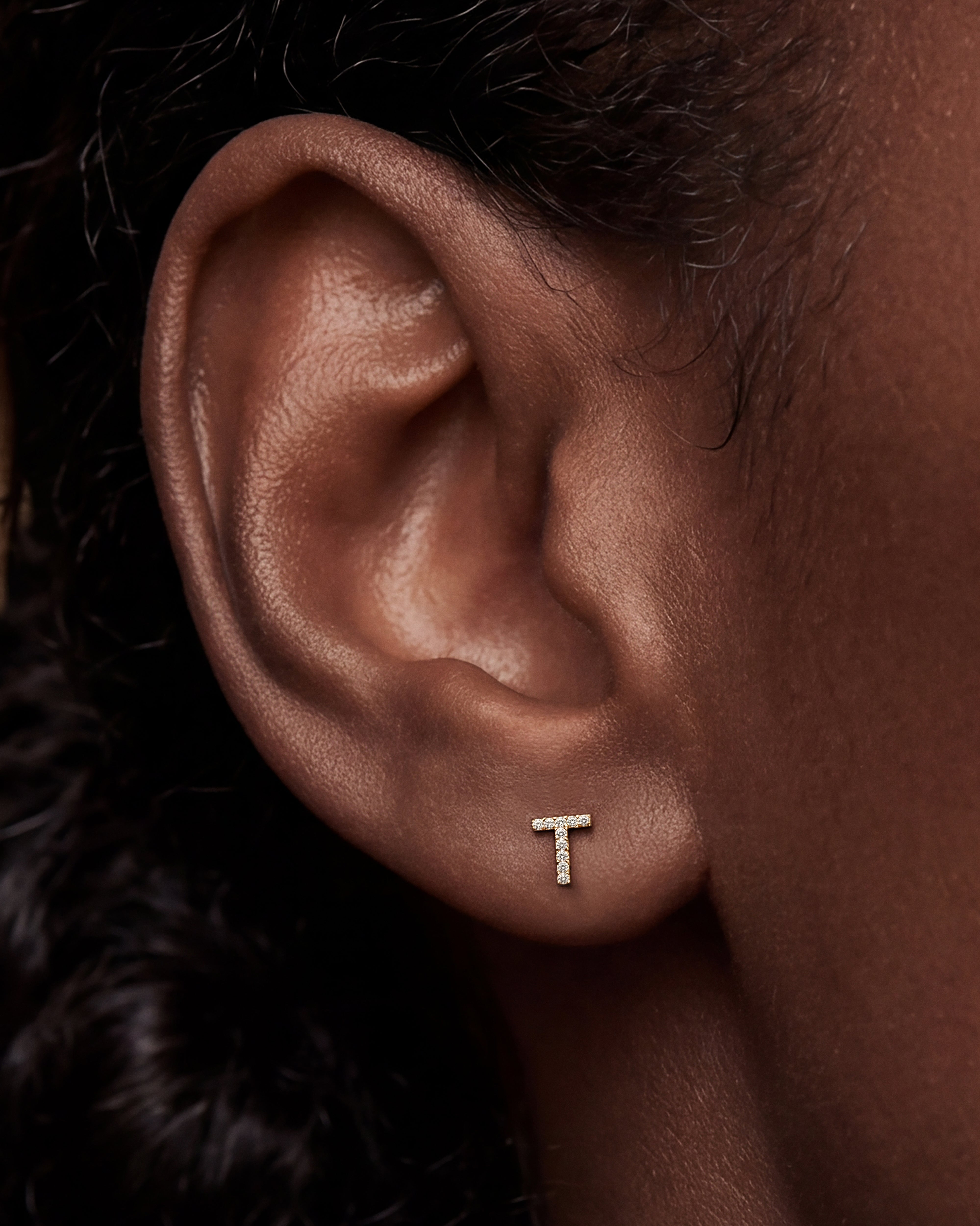 Tiny Letter Earrings