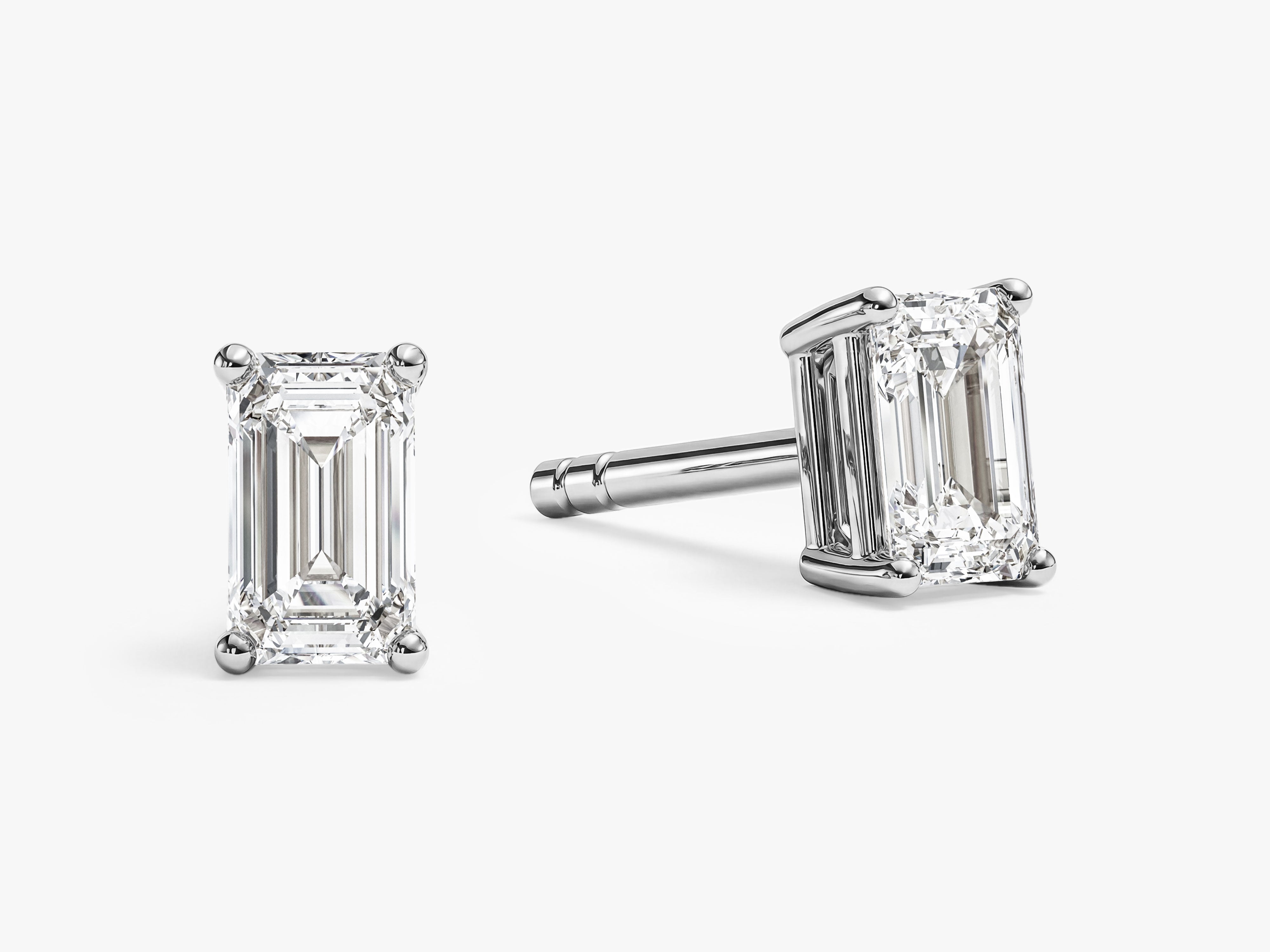 Emerald Cut Stud Earrings (1.00 ct tw)