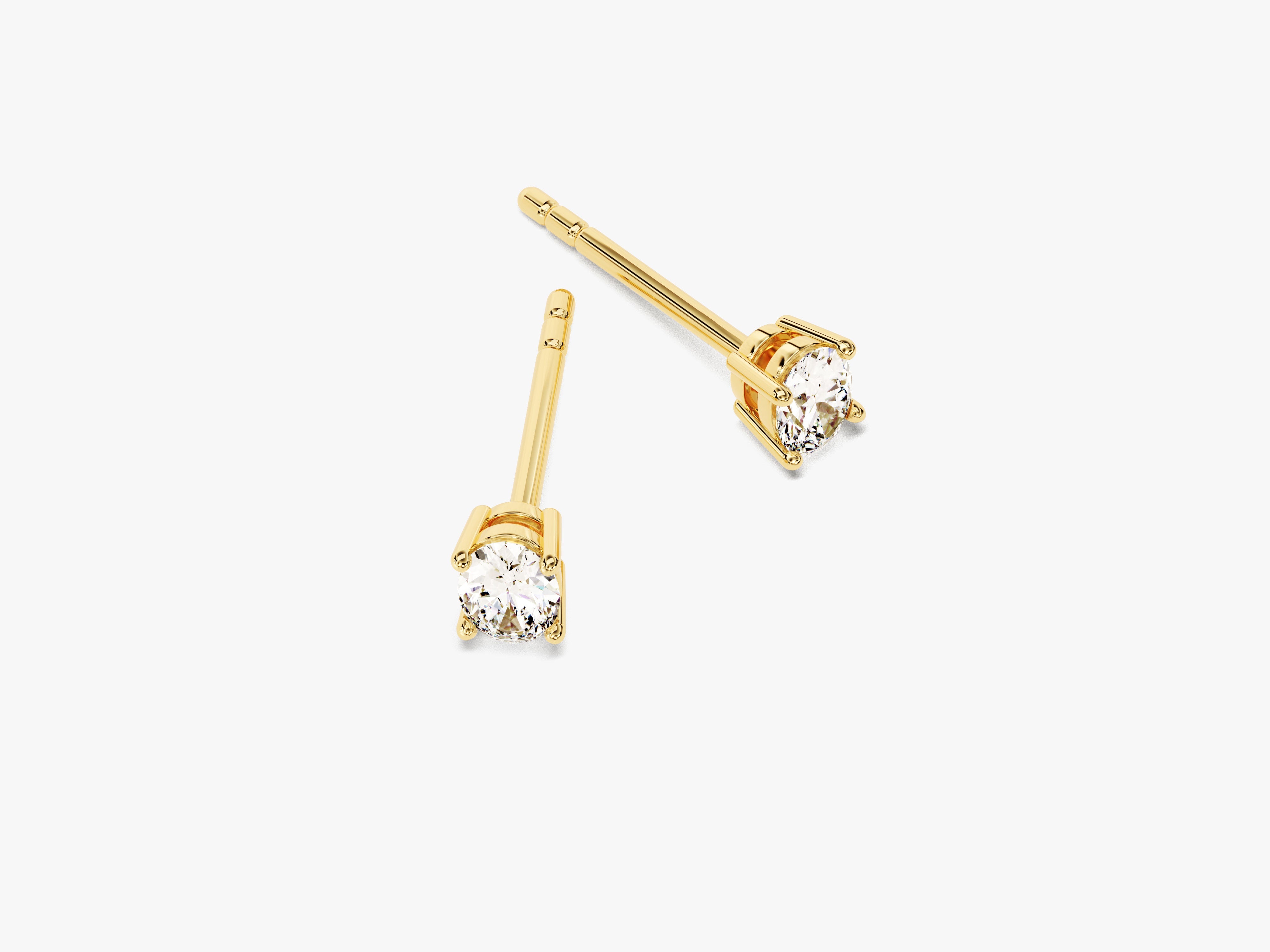 Gold diamond stud earrings from a jewelry company