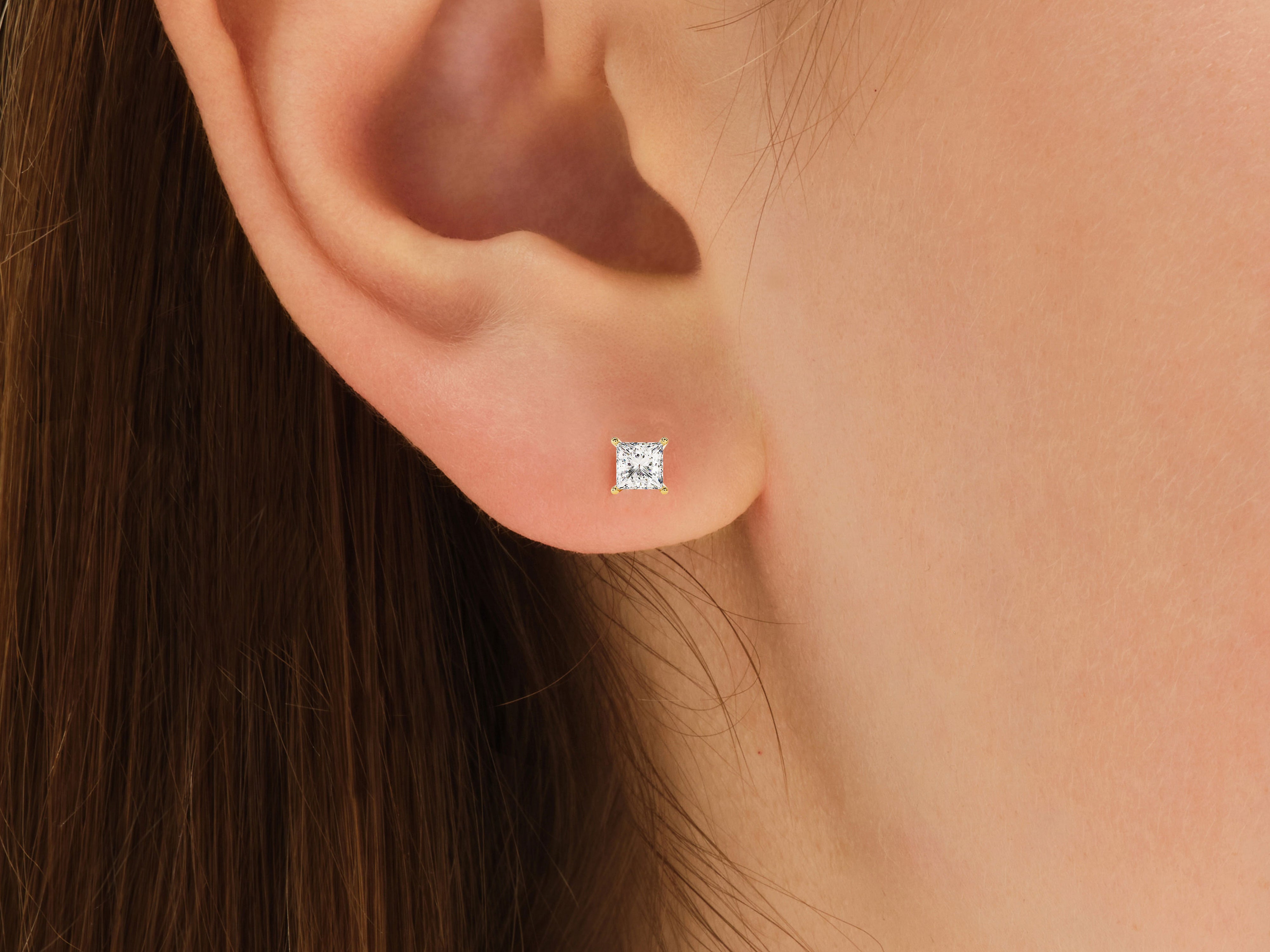 Princess Cut Stud Earrings (0.50 ct tw)