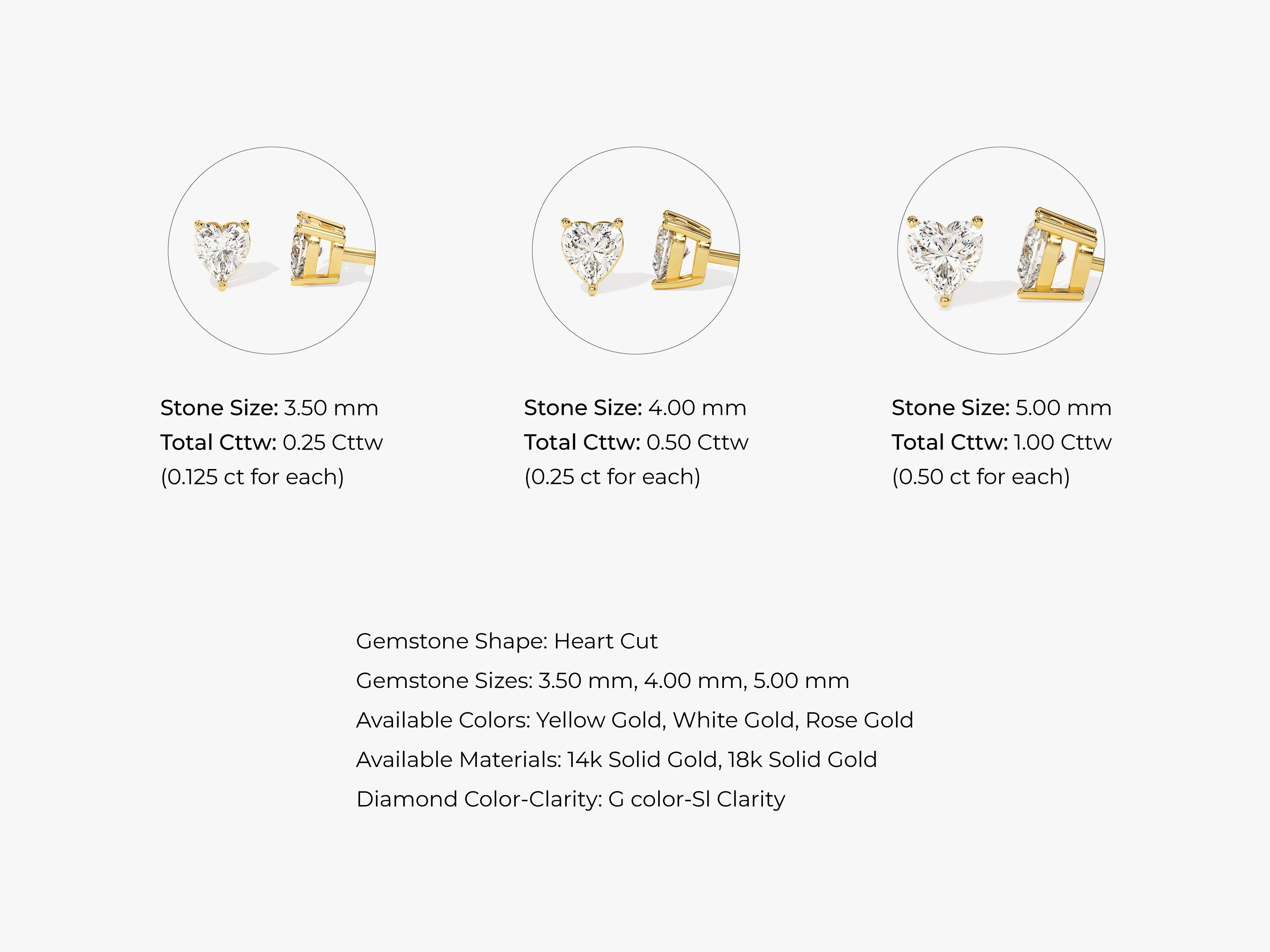 Heart Cut Stud Earrings (0.25 ct tw)