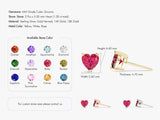 Heart Cut Birthstone Stud Earrings
